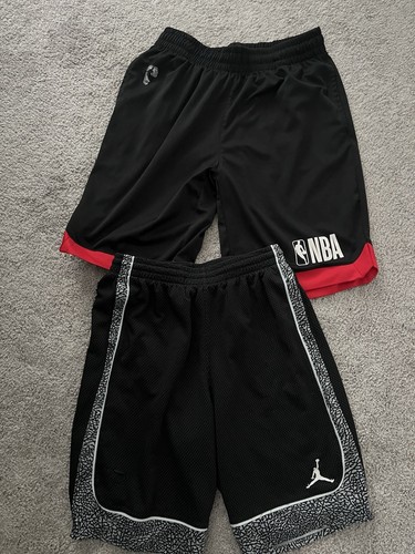 Lot of 2 Michael Jordan & NBA Athletic Boys shorts Pockets Size XL Young