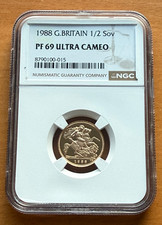 Great Britain 1988 Gold 1/2 Sovereign NGC PF69UC