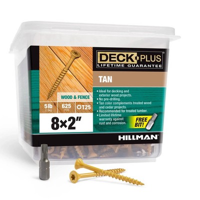 Deck Plus 48414 Tan Star Drive Flat Head Exterior Deck Screw #8 x 2 L in.
