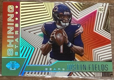 2021 Panini Illusions Shining Stars Justin Fields #SS-14 Green Rookie Prizm 4/10