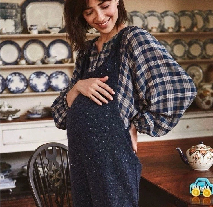 HATCH The Rose Top Blue Plaid Babydoll Blouse Size 0 (XS) - Image 2 of 4