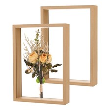 2-Pack Dried Flower Frame, 8 x 12 Inch Wooden Shadow Box Frame Wood Color