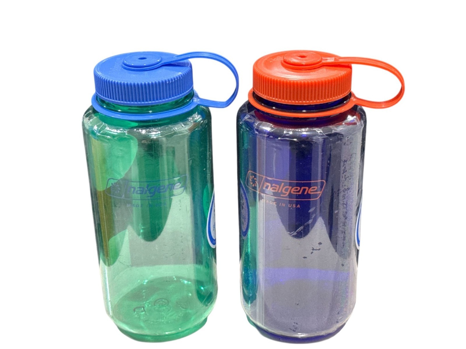 Nalgene 32 fl oz (2PACK) Plastic Narrow Mouth Water Bottle(Pastel Green/Periwink