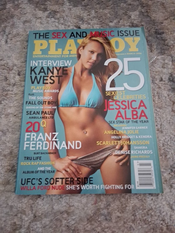 Amazing PLAYBOY Magazine (March 2006) JESSICA ALBA Cover + Kanye West Interview
