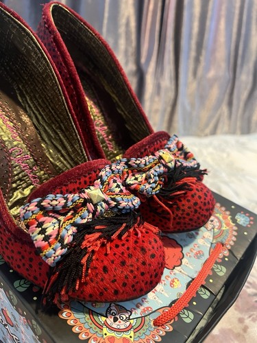 Tacones Irregular Choice Talla 5 Estampado Leopardo Rojo Ombré Perspex - Imagen 3 de 14