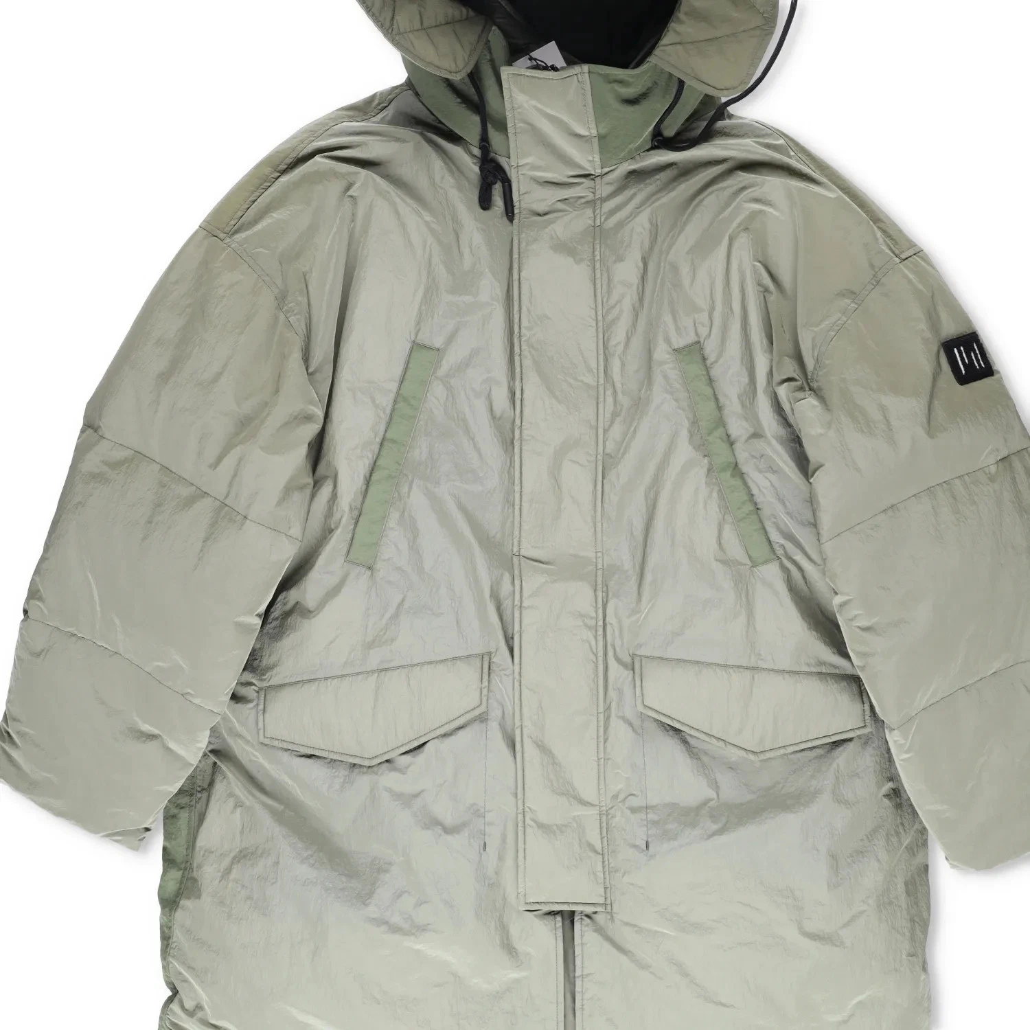 HOLDEN Mens Green Parka Coat Softshell Stand Up Collar Zip Closure M RRP 800 image 3