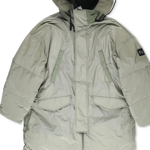 HOLDEN Mens Green Parka Coat Softshell Stand Up Collar Zip Closure M RRP 800 image 3