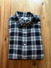 American Apparel Men's Flannel Long Sleeve Pocket Classic Shirt Plaid Button XL