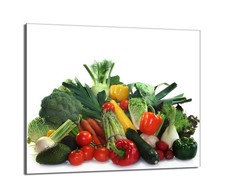 Herdabdeckplatten Glas 1/2tlg Ceranfeld Induktion Gem&uuml;se Bunt 27 Gr&ouml;&szlig;en