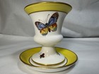 Mottahedeh 3.5 Inch Yellow w/Butterfly PEDESTAL CUP & LINER