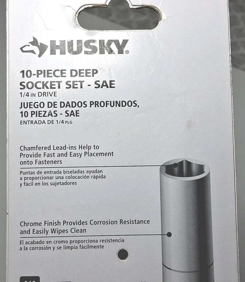 Husky 10 PC Deep Socket Set SAE 1/4" Drive 628 363 - Image 4 of 4