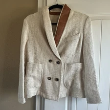 Billy Reid Linen Blend Women’s Double Breasted Blazer Size XS
