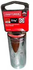 Sears Craftsman NEW 1/2" Drive, Deep 12 point, 1-1/8" Socket #47533