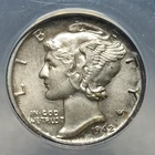 ANACS MS 64 FSB (Full Bands) - 1942 P Silver Mercury Dime. Undergraded? A1377.