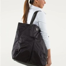 Lululemon Go With The Flow large athletica Black Tote Bag #8