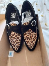 TUK leopard print creepers UK size 9 with box and paper insert - never worn