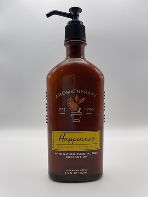 New Bath & Body Works Aromatherapy HAPPINESS BERGAMOT MANDARIN Lotion 6.5oz