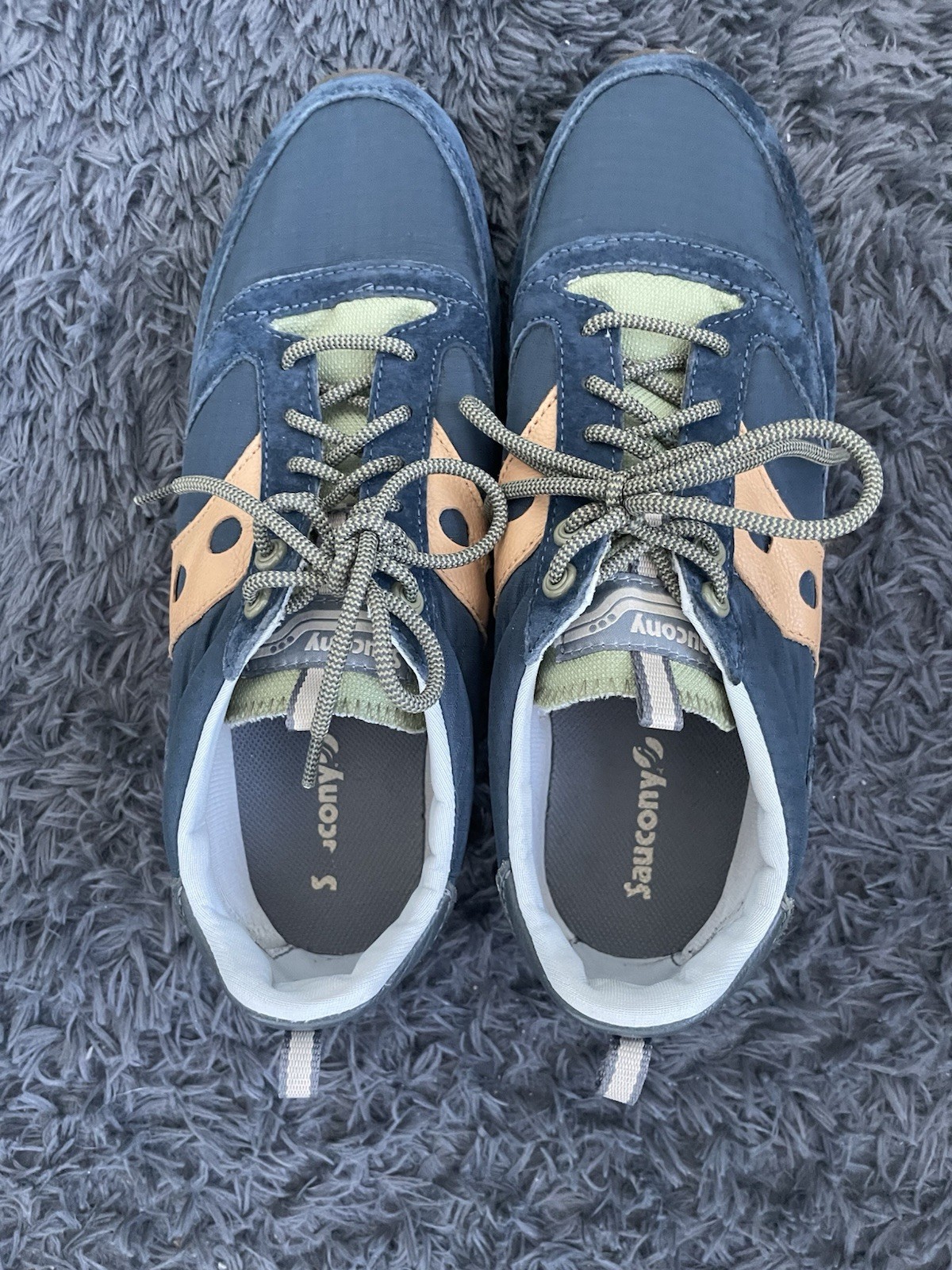 Men Size 11 Saucony Shoes Jazz 81 Peak Premium Navy Suede Accent S70675-2 thumbnail 4