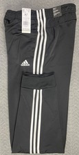 adidas H46105 Big Tall Men's 2XLT Black 3 Stripe Warm Up Tapered Joggers NWT