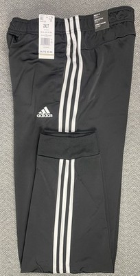 adidas H46105 Big & Tall Men's 2XLT Black 3 Stripe Warm Up Tapered Joggers NWT