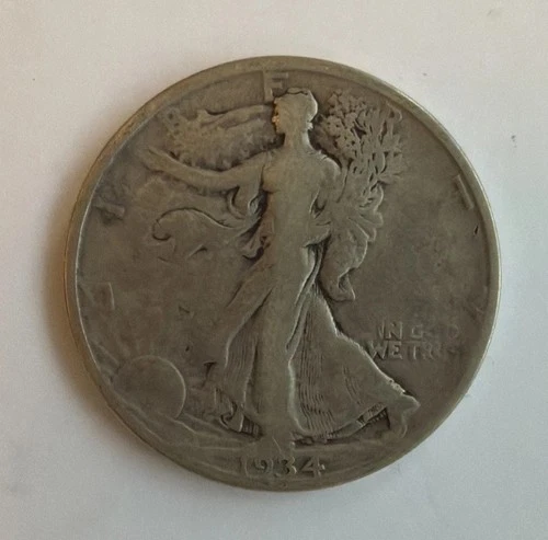 1934 Walking Liberty Half Dollar VG 50c U.S. coin