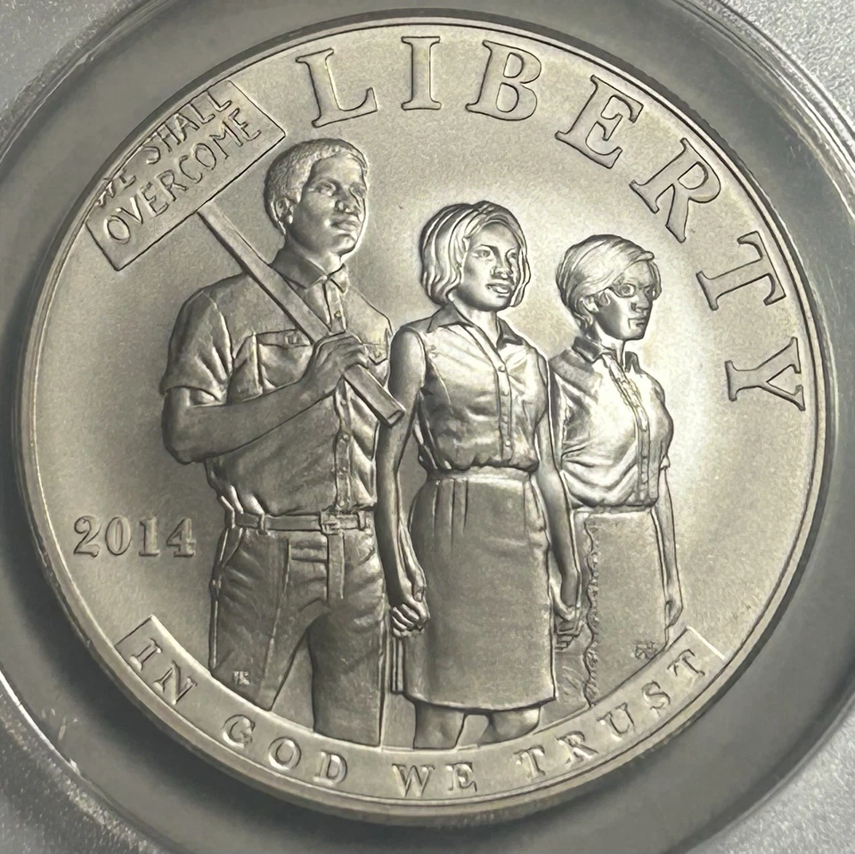 2014-P $1 1964 Civil Rights Act Commemorative Silver (ANACS MS70) WDEW5293DS - Image 3 of 4