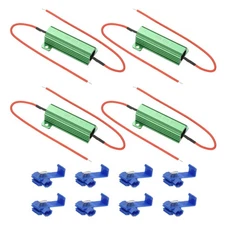 50W 27 Ohm Aluminum Shell Resistor, 4Pcs Housing Resistor with Clips, Green