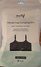 Motif Hands Free Pumping Bra One Size Fits L-Plus Front Zip Adjustable Black NEW