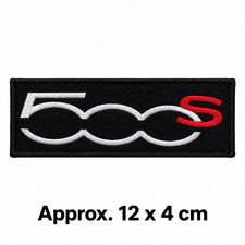 Fiat 500s Sport Logo Embroidered Sew On Felt Patch Badge Jacket Coat 12x4cm