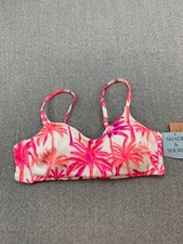 Shade  Shore Deep Scoop Bikini Swimsuit Top Women S 4-6 Pink Orange Tropical