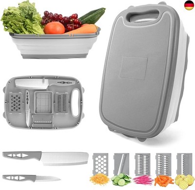HI NINGER 9 in 1 Multifunctional Chopping Board - Foldable Kitchen Aid with 5