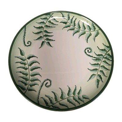 Pair Raul da Bernarda RB Alcobaca Portugal Hand Painted Green Fern Plates 10.5''