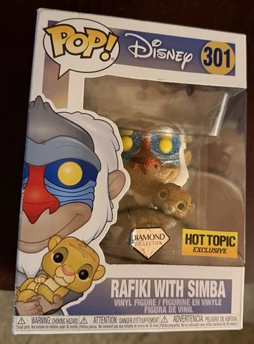 Funko Pop Diamond Disney Lion King Rafiki With Simba #301 Hot Topic Exclusive