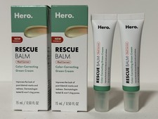 2x HERO COSMETICS Rescue Balm Red Color Correcting Green Cream 15ml NEW FORMULA