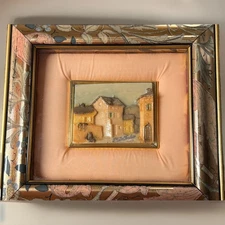 Vintage Italian Village Wall Plaque - Flli Del Vecchio 3D Alabaster Resin Relief