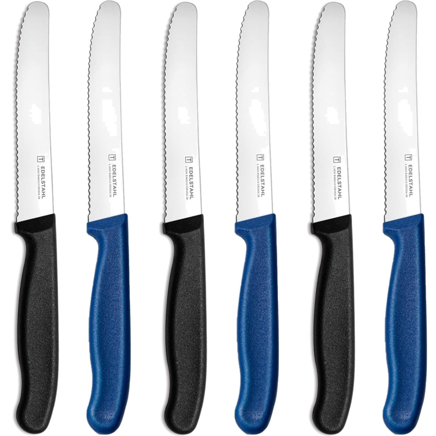 Tafelmesser Set 6 Stück Frühstücksmesser Brotmesser Tomatenmesser scharf