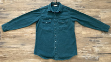 Vintage Carhartt Western Pearl Snap Shirt Men's Large/XL Green S01 HTG