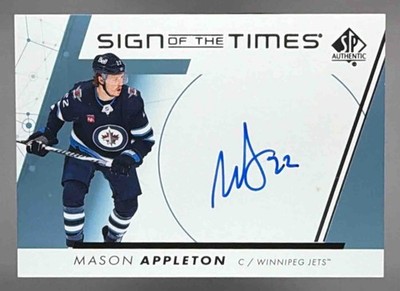 2022 SP Authentic Mason Appleton Sign of the Times #SOTT-MA Auto Winnipeg Jets