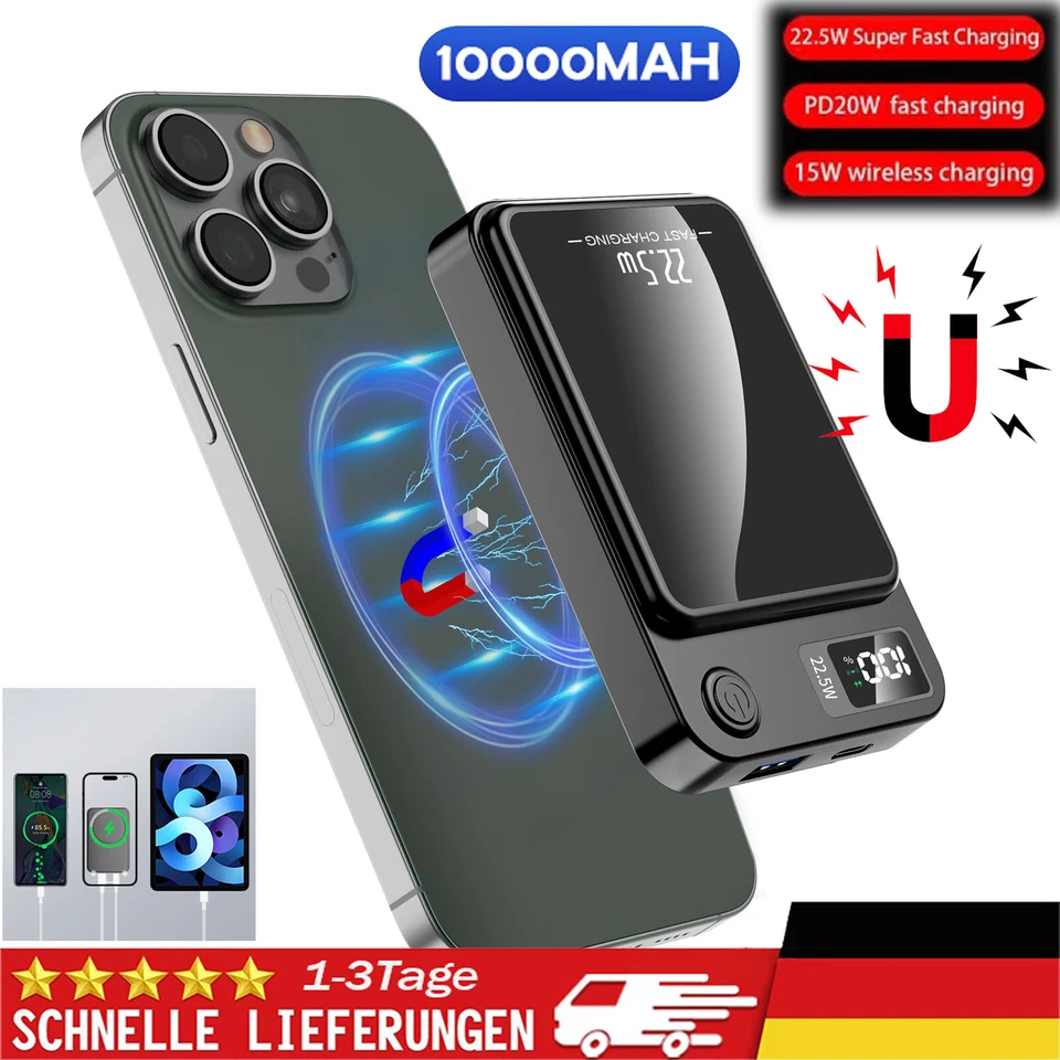 MagSafe Magnetische Wireless Power Bank 10000mAh 20W PD für iPhone 15/14/13/12 - Bild 3 von 4