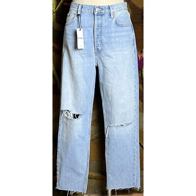 Re/Done Redone 70 s Stove Pipe Blue Straight Leg Jeans Size 30