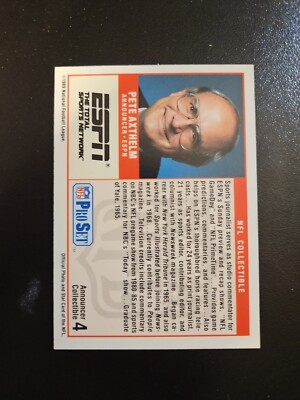 1989 Pro Set #4 Pete Axthelm Announcer Collectibles (c1) | eBay