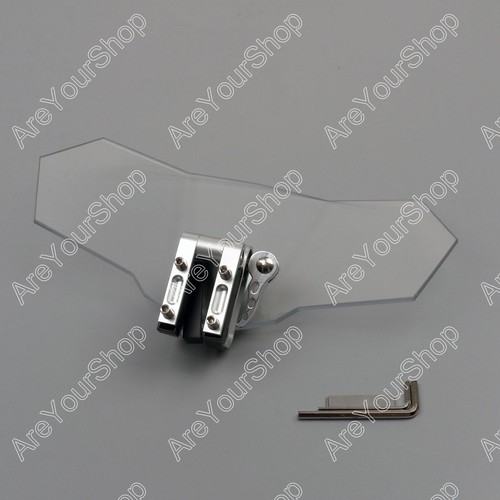 Universal Motorcycle motobike Windshield Windscreen Transparent Spoiler Shield - Picture 2 of 4