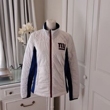 NFL New York Giants Women's Team Apparel White Quilted Zip Up Jacket S-M