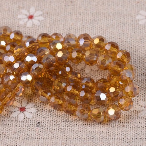 100pcs 6mm Round Sphere Ball Faceted Crystal Glass Loose Spacer Craft Beads lot - Picture 26 of 110