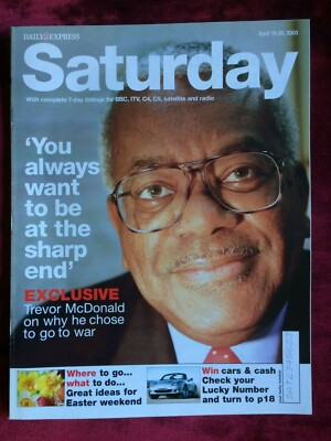 SATURDAY mag 19/04/2003 TREVOR McDONALD Sharon Maughan David Sneddon Penny Smith