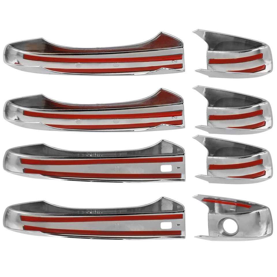 CUBIERTA DE MANIJA DE PUERTA CROMADA PLATEADA para Jeep Grand Dodge Durango 2011-2019 Foto 2 de 4