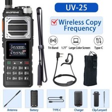 Baofeng Uv-25 Walkie Talkie Long Range Tri-power Two Way Ham Radio 10W NOAA Kit