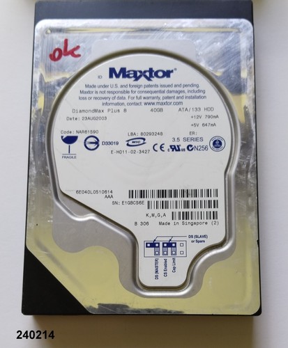 HDD / Festplatte / Maxtor / DiamondMax Plus 8 / 40 GB / IDE / 3,5" / 7200 RPM - Bild 3 von 4