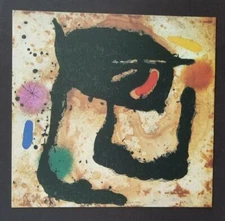 Joan Miro "The Dandy"  Mounted offset Color Lithograph Limited ed 1972