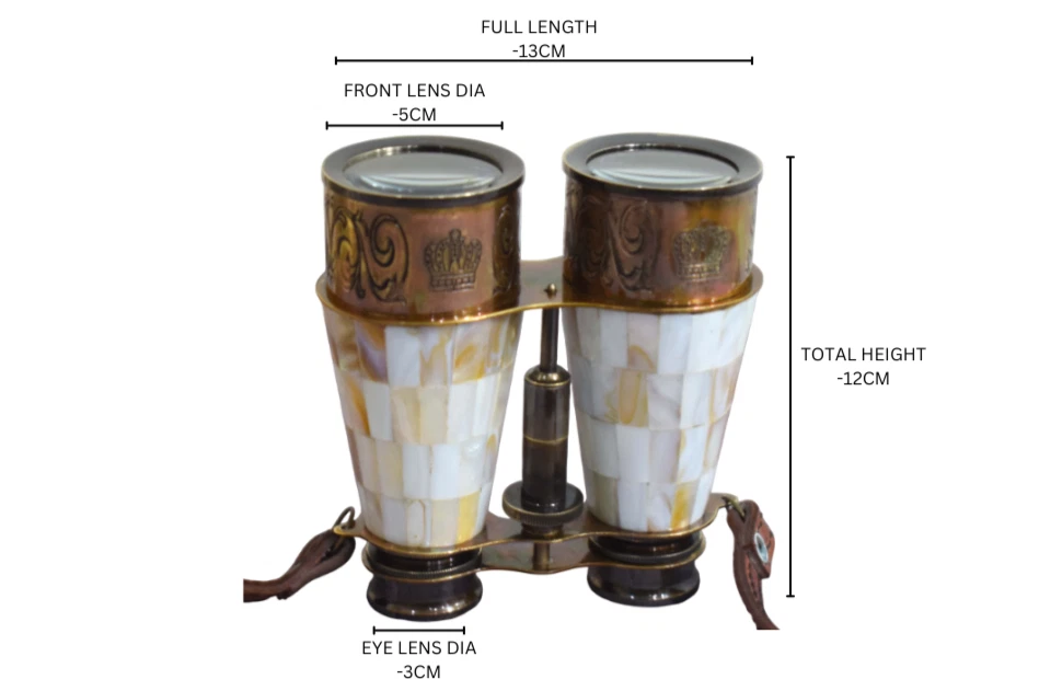 Sculpted Brass Engraved Handmade Binoculars w/ Classic Design and Fine Detailing - Image 2 of 4